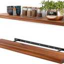 BATODA Set of 2 36" Wood Floating Shelves Wall Mounted Rustic Farmhouse Wooden Wall Storage Shelf for Bedroom, Kitchen, Home Dcor - Brackets and Shelving Hardware Included (Acacia, 36inch)