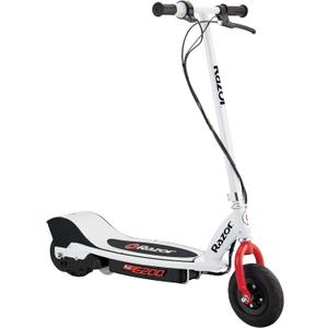 Razor E200 Electric Scooter for Kids Ages 13+ - 8" Pneumatic Tires, 200-Watt Motor, Up to 12 mph and 40 min of Ride Time, for Riders up to 154 lbs (White)