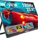 2K 180Hz Portable Gaming Monitor, 23.8" 2560x1440 QHD Fast IPS E<2 100% sRGB Portable Monitor w/180 Adjustable Stand Type-C HDMI Eye Care External Second Screen for Laptop Phone PS4 PS5 Switch Xbox
