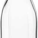 Bormioli Rocco Swing 17 oz. Square Swing-Top Glass Bottle with Airtight Seal and Metal Clamp for Drinks, Juices, Wine, or Dressings, Single Bottle