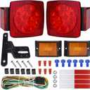 WoneNice LED Submersible Boat Trailer Tail Light and Wiring Kit, Combined Stop, Taillights/Running, Turn Function, DOT Compliance, IP67 Waterproof