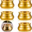 Suclain 6 Pcs Incense Burner Holder Mini Incense Cone Stick Burner Brass Holder for Sticks Gold Metal Ash Catcher for Meditation, Yoga, Home Decor, Office, Teahouse, 0.13 Inch Hole Diameter