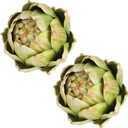 Timgle 2 Pcs Green Artificial Artichokes Fake Vegetables and Fruits for Summer Kitchen Wedding Bowl and Vase Decorations (Large)