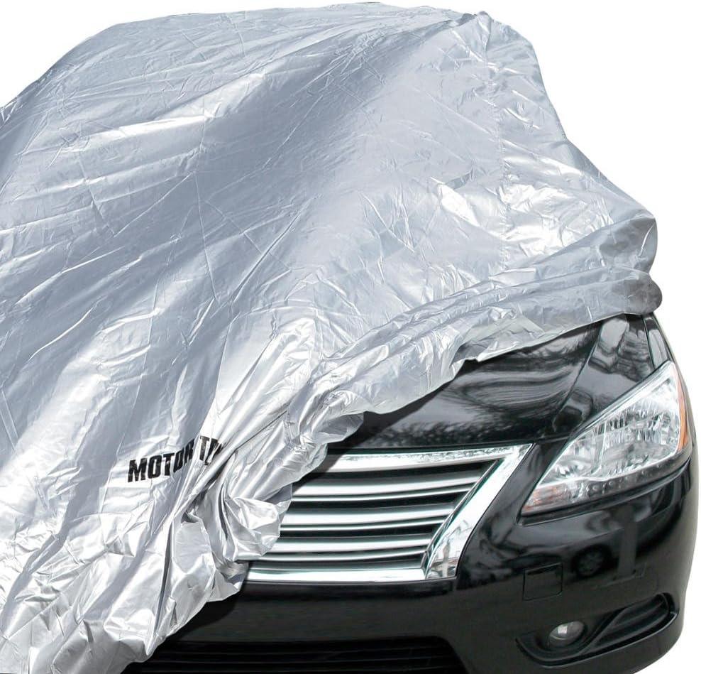 Motor Trend Universal Fit Car Cover for Cars SUVs Trucks Vans, Water-Resistant All-Weather Scratch Resistant Reflective Full Coverage Protect Against Rain Snow Hail Sun UV Protection Dust - XX-Large