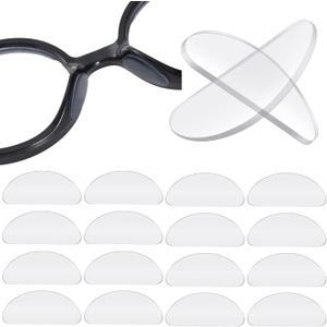TOODOO 18 Pairs Eyeglasses Nose Pads Adhesive Silicone Glasses Replacement Anti Slip Nosepads for Eyeglass Glasses Sunglasses (Transparent, 1mm)