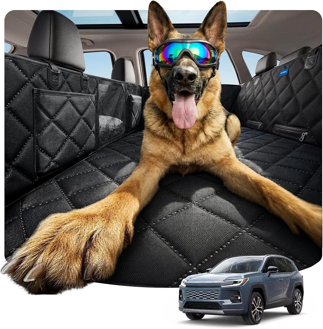 Rorhxia Dog Seat Cover for Back Seat [2026 New Foldable for Passenger Seat] Hard Bottom Dog Hammock, Waterproof Car Seat Protector, Universal for SUVs & Mid-Size Trucks, Heavy-Duty for Large Dogs
