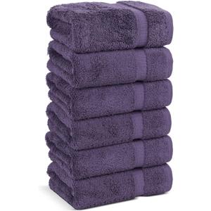 Chakir Turkish Linens | Hotel & Spa Quality 100% Cotton Premium Turkish Towels | Soft & Absorbent (6-Piece Hand Towels, Plum)