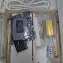 Modern Nightstand with Charging Station and LED Lights, White Bedside Table with Drawer, Fluted Side Table for Living Room, Bedroom