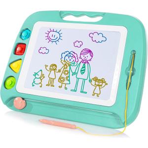 SGILE Toddler Toys for Kids, Large Magnetic Drawing Board for Birthday Gift, Toys for 1 2 3 4 Year Old Girls Boys, Etch & Sketch Pad with 4 Stamps, Learning and Educational, 16 13 in, Green