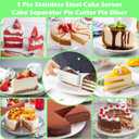 Suuker Cake Cutter, Stainless Steel Cake Knife and Server with Double Handle, Adjustable Cake Slicer for Cake Server, Pie Server, Cake Cutting Set for Wedding