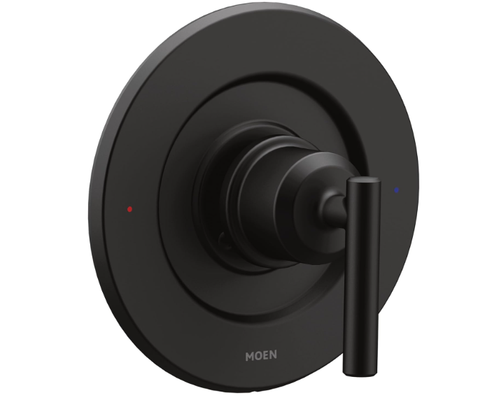 Moen Gibson Pressure Balancing Modern Shower Lever Handle, Posi-Temp Valve Required, Matte Black, T2901BL