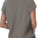 Womens Tops Summer Sweater Short Sleeve Shirts Dressy Casual Basic Casual Cap Sleeve Tops Beach Vacation Clothes, Large