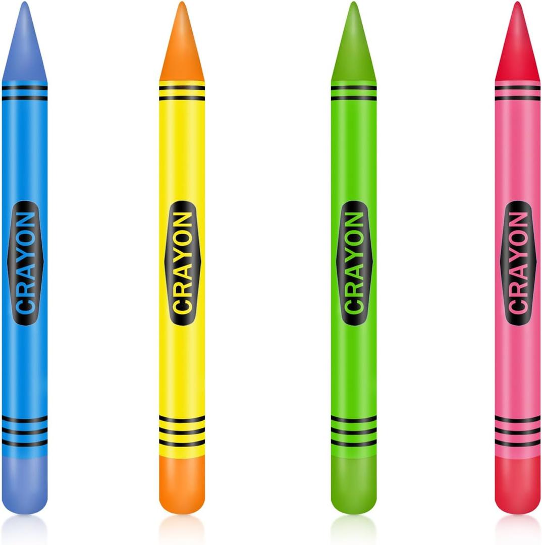 Giant Inflatable Crayons Balloon - Back To School Balloons Decorations - Party Supplies and Gifts - (4 Crayons)