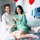 Haawooky 8 Pairs Cute Heart White Red Socks,2 Styles Ankle Socks for Women,Frilly Fun Heart Pattern Crew Socks for Valentine's Day Gift,Women Girls