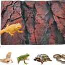 3D Tank Background Board, Reptile Wall Backdrop Aquarium Rock Terrarium Cork Background Board Décor Backgrounds Amphibian Habitat Decoration for Lizards Leopard Gecko Bearded Dragons Turtle