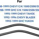 Window Visors Rain Guards for 1988-1999 Chevy/GMC C/K 1500/2500/3500 Standard Cab, Out-Channel Window Vent Wind Deflectors Visors Shades for 1995-1999 Tahoe, 1992-1994 Blazer Regular Cab, 2pcs