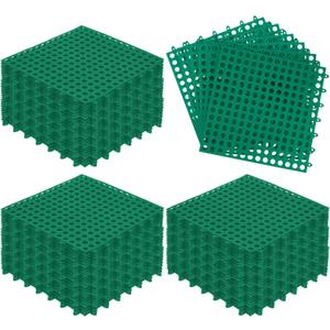 Tinideya 50 Pcs Drainage Mats 11.8'' x 11.8'' Modular Interlocking Floor Drainage Tiles Splicing Pool Floor Mat, Non Slip TPE Soft for Outdoor Deck Greenhouse Shower Bathroom Pool(Grass Green)
