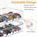 FUNGRINS Sunglasses Organizer, acrylic Clear Plastic Stackable sunglasses case with 5 Compartments, Glasses Organizer sunglasses holder for Multiple Pairs of glasses -2 Pack