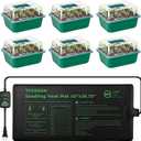 VIVOSUN 6-Pack Seed Starter Trays with 10"x20.75" Seedling Heat Mat, Self-Adjusting Dual Digital Display Temperature Controller, 72-Cell Seed Starter Kit with Humidity Dome, Reusable Propagation Trays