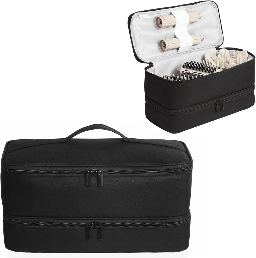 Double-Layer Carrying Case for Shark Flexstyle, Travel Case for Shark 430/440 Flex Style, Portable Storage Bag for Shark Flexstyle/Dyson Airwrap Styler and Attachments (Black Patent Pending)