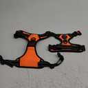 rabbitgoo Dog Harness No Pull with 2 Leash Clips, Adjustable Soft Padded, Reflective Oxford No Choke Pet Vest with Easy Control Handle for Medium Sized Dogs,Orange, M