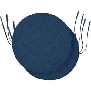 Outdoor Round Chair Cushions 15 Inch, Set of 2, Navy Blue, Dia. 15" 2 Pack