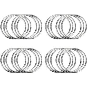 Pawfly 24 Pack Loose Leaf Binder Rings 3 Inch Smooth Steel Book Rings for Index Cards Flash Cards Receipts Memos Photos and Files Heavy Duty Organizers Loops for Office School and Home Use