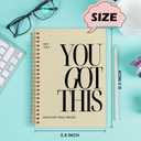 Yhtrg You Got This Inspirational Notebooks Journal, Brown Motivational Spiral Journal Notebook for Women, Brown Motivational Positive Notebooks for Office School Supplies, 5.5x8.3 Inch