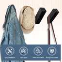 Black Towel Hooks Wall Mounted, SUS 304 Stainless Steel Towel & Robe Hooks, Modern Heavy Duty Wall Hooks Waterproof for Bathroom and Outdoor, Matte Black (2-Pack)