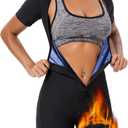 Sauna Suit For Women Weight Loss Sweat Vest Waist Trainers Lower Belly Fat Workout 4 in 1 Full Body Shaper (X-Large, Black)