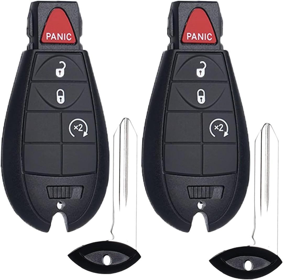 Key Fob FOBIK Keyless Remote Start Replacement Fits for Dodge Ram 1500 2500 2009-2011 2012 Grand Caravan Charger Challenger Durango Journey Jeep Grand Cherokee Commander Chrysler Town Country
