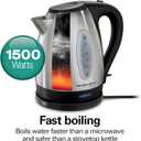 Hamilton Beach Electric Tea Kettle, Water Boiler & Heater, 1.7 Liter, Cordless Serving, 1500 Watts for Fast Boiling, Auto-Shutoff and Boil-Dry Protection, Stainless Steel (40880)
