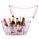 Ice Bucket 2 PCS, Ice Buckets for Parties, Mimosa Bar Supplies Beverage Tub for Valentine's Day Champagne Beer Sparkling Wine Cocktails（5.5L）Extra Large Model (pink) 16.5 * 7.3 * 6.8inch