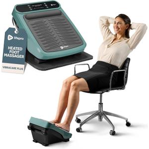LifePro Foot Massager for Neuropathy - Relaxing Calf and Foot Therapy with Heat Option for Maximum Soothing Relief - Massager for Blood Circulation and Revitalization (Teal Plus Heat)