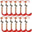 12 Pack Horse Year Feng Shui Coins Set - 2026 Chinese New Year Horse Charms Lucky Chinese Coins with Red Hanging Tassels, Wealth Good Fortune Amulet for Home Office Decoration (Bronze)
