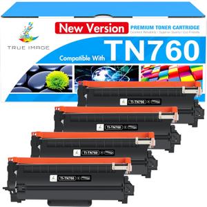 TN760 TN-760 Toner 4 Pack Replacement for Brother TN760 TN730 TN-760 TN-730 Compatible with tn760 Toner for Brother Printer MFC-L2710DW MFC-L2750DW DCP-L2550DW HL-L2370DW Printer,Toner tn-730/tn-760
