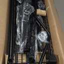 Ulif U11 Mini Over Washer and Dryer Shelves, 3 Tiers Laundry Room Storage and Organizer Standing Shelf, Metal Freestanding Clothes Drying Rack, 28.3W x 19.7D x 77.6H, Black