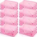 8 Pcs Fleece Sleepover Blankets for Girls Soft Fuzzy Wedding Guest Throw Blanket Bulk Warm Flannel for Spa Slumber Movie Night Wedding(Pink)