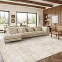 Art&Tuft Washable Rugs 8x10, Anti-Slip Backing Abstract 8x10 Area Rugs for Living Room, Foldable Stain Resistant Machine Washable Area Rug (8'x10', Beige)