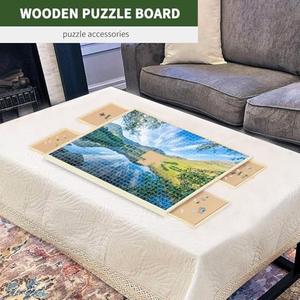 Puzzle Board for 1000Piece Jigsaw Puzzles, 35" X 22" Puzzle Table with Drawers for Adults
