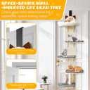 5-Levels Door Hanging Cat Climber, Vertical Door-Mounted Cat Tree Tower with Full Carpeted Plank & Cat Scratching Post for Small Medium Cats (5-Levels, Cat Head Style)