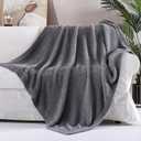Panku Ultra Soft Cozy Knit Throw Blanket for Couch and Bed, Knitted Luxury Cozy Warm Fleece Blanket Throw, Plush Fluffy and Fuzzy Blankets for Gift (50x60 Inches, Dove Grey)