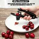 2 x Cherry Pitter - Makmzoon Cherry Pitter Tool Stainless Steel Rod(Black) | Hand-held push design Easy to Clean and Store With Lock Design Great for Making Cherry Jam
