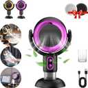 Portable Electric Smoke Away Fan, Rechargeable Air Purifier for Removes Smoke and Odors Smokes Purifier Filters, Smokeaway Fan for Cooking(Purple)