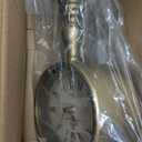 NIKKY HOME Antique Mantel Clock, Gold Retro Desk Clock Silent-Non-Ticking Battery Operated Decorative Desk Table Clock for Home, Office, Living Room, Bed Room (Bronze)