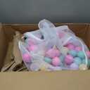 Amazon Basics BPA Free Crush-Proof Plastic Ball, Pit Balls with Storage Bag, Toddlers Kids 12+ Months, Pack of 400 Balls, 6 Pastel Colors
