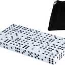 50 Pack 16MM White Dice - Six Sided Standard Opaque White Dice with Black Pips Dots for Board Games