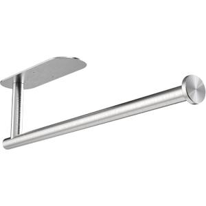 Paper Towel Holder Under Cabinet - Self Adhesive Paper Towel Roll Holder Wall Mount, Gewtur Stainless Steel Paper Towel Holder for Kitchen Bathroom (1 pcs, Silver)