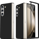 Compatible for Samsung Galaxy Z Fold 5 Case, Ultra-Thin Silky Hard PC Matte Bumper Cute Pretty Phone Case Cover for Samsung Galaxy Z Fold 5 5G, Black(12-26)