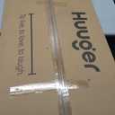 Huuger Computer Desk, 55 Inch Home Office Desk, Gaming Writing Work from Home Study Desk, Large Legroom, Sturdy Metal Frame, Modern Simple, Black